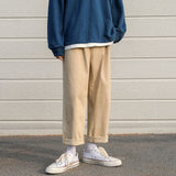 Wiaofellas Solid Color Men's Harem Pants 2021  Korean Men Casual Straight Pants Harajuku Man Cotton Trousers 3XL