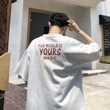 Wiaofellas Summer Print T-shirt Men Half Sleeve Tee Shirt Fashion Brand Fashion Streetwear Loose Japan Style Oversize Top Men