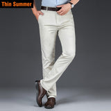 2022   Autumn New Men's Bamboo Fiber Casual Pants Classic Style Business Fashion Khaki Stretch Cotton Trousers Male Brand Clothes