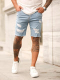 3 Styles Ripped Summer Men's Embroidered Pocket Denim Shorts Hip-Hop Jogging 5 Cent Shorts Paint Straight Slim White Dot Jeans