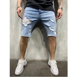 3 Styles Ripped Summer Men's Embroidered Pocket Denim Shorts Hip-Hop Jogging 5 Cent Shorts Paint Straight Slim White Dot Jeans