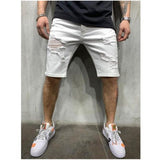 3 Styles Ripped Summer Men's Embroidered Pocket Denim Shorts Hip-Hop Jogging 5 Cent Shorts Paint Straight Slim White Dot Jeans