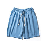 Wiaofellas Cotton Line Shorts Men Summer Beach Casual Shorts Baggy Basic Pockets Shorts Men's Clothing