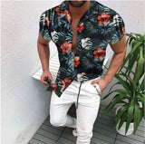 Men's Short-Sleeve Clothing Printe Shirt Summer Fashion Floral Print Men's brand Casual Cardigan Shirt Lapel Short Slee