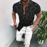 Men's Short-Sleeve Clothing Printe Shirt Summer Fashion Floral Print Men's brand Casual Cardigan Shirt Lapel Short Slee