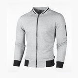 Wiaofellas Brand New Men Zipper Sweatshirts Zipper Collar Jacket Cardigan for Male Casual Plaid Sweatshirt Long Sleeve Tops Streetwear