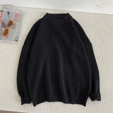 Mens Solid Harajuku Warm Knitted Sweaters Pullover Men Vintage 15 Colors Winter Sweater Male Japanese Wool Sweater