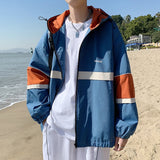 Wiaofellas Jacket for men style japanese  fashion spring coat windbreaker hooded zipper outwear