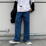 Wiaofellas Spring Retro Denim Pants Men's Korean Straight Loose Fit Youth Versatile Wide Leg Casual Jeans