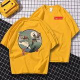Jurassic Samurai Japan Comics Prints Man T Shirt Pattern Sweat Clothes Pattern Summer New Tops Simplicity O-Neck Mens Tshirts