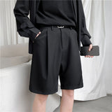 Wiaofellas Men's Solid Color Straight Shorts Woman Casual Oversized Pants Fashion Man Korean Style Shorts