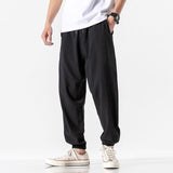 MrGB Cotton Linen Man's Joggers Men Solid Color Casual Harem Pants Baggy Male Solid Color Pants Men Clothing