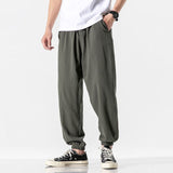 MrGB Cotton Linen Man's Joggers Men Solid Color Casual Harem Pants Baggy Male Solid Color Pants Men Clothing