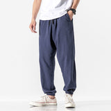 MrGB Cotton Linen Man's Joggers Men Solid Color Casual Harem Pants Baggy Male Solid Color Pants Men Clothing