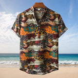 Fashion Hot Sale Men Hawaiian Flower-print Short Sleeve Streetwear Pattern Floral Shirt Casual Hawaiian Holiday Camisa Top