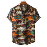Fashion Hot Sale Men Hawaiian Flower-print Short Sleeve Streetwear Pattern Floral Shirt Casual Hawaiian Holiday Camisa Top