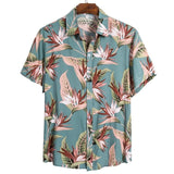 Fashion Hot Sale Men Hawaiian Flower-print Short Sleeve Streetwear Pattern Floral Shirt Casual Hawaiian Holiday Camisa Top