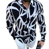 Wiaofellas New Punk Style Men's Silk Satin Digital printing Shirts Male Slim Fit Long Sleeve Flower Print Casual Party Shirt Tops