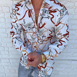 Wiaofellas New Punk Style Men's Silk Satin Digital printing Shirts Male Slim Fit Long Sleeve Flower Print Casual Party Shirt Tops