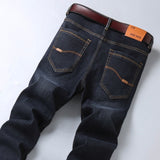 Wiaofellas Fashion Men'S Stretch Straight Jeans Business Casual Classic Loose Denim Trousers Spring And Summer New Male Brand Pants