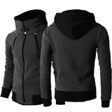 Wiaofellas Autumn Men Hooded Coat Men Fake Two-piece Hoodies DC Zipper Pullover Jacket Male Winter Cotton Thick Warm Man Clothing Tops