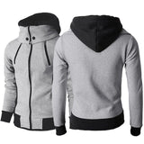 Wiaofellas Autumn Men Hooded Coat Men Fake Two-piece Hoodies DC Zipper Pullover Jacket Male Winter Cotton Thick Warm Man Clothing Tops