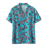 Wiaofellas Animal Parrot Print Patchwork Fashion Hawaiian Men Shirt Cool Turn Down Collar Short Sleeve Streetwear Beach Summer Chic 3