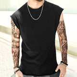 Summer Oversized T Shirt Men T-Shirt Fashion Crew Neck Sleeveless  T-Shirts Men Hip Hop Basic Male Vintage Vest Tops Tees