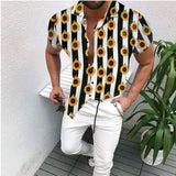 Fashion Nation Style Summer Man's Shirt 3D Printing Stand Collar Single-Breasted Short Sleeve Loose Hawaiian Henley Casual Shirt