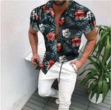 Fashion Nation Style Summer Man's Shirt 3D Printing Stand Collar Single-Breasted Short Sleeve Loose Hawaiian Henley Casual Shirt
