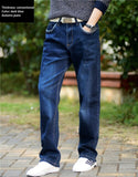 Wiaofellas Autumn Brand Straight Loose Stretch Denim jeans Classic Style Young Men's Plus Size High Quality Casual Jeans