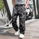 Camouflage Cargo Pants Men Casual Military Army Style Pants Tactical Side Zipper Pocket Cotton Loose Baggy Trousers Plus Size