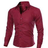 Casual Men's Dress Shirt Long Sleeve Luxury Button Up Silk Cotton Shirt Slim Fit Hand Sewing Fashion No Ironing Western Design