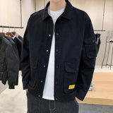 Men's Bomber Jacket Casual Clothes Korean Fashion Safari Style Jacket Multi-pocket 2022 New Men's Autumn Clothes Oversized Coat
