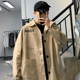 Men's Bomber Jacket Casual Clothes Korean Fashion Safari Style Jacket Multi-pocket 2022 New Men's Autumn Clothes Oversized Coat