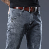 Wiaofellas new trend brand men's slim jeans fashion business classic style men's fashion brand casual slim elastic feet trousers