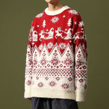 Wiaofellas Men's Sweater Ugly Christmas Sweater Pullover Sweater Jumper Ribbed Knit Cropped Knitted Christmas Pattern Crew Neck Keep Warm Modern Contemporary Christmas Work Clothing Apparel Fall & Winter Blue