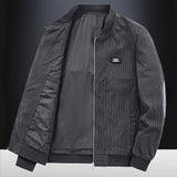 Wiaofellas Men's Bomber Jacket Corduroy Jacket Varsity Jacket Outdoor Daily Wear Warm Zipper Pocket Fall Winter Plain Fashion Streetwear Round Regular Black Khaki Army Green Grey Jacket
